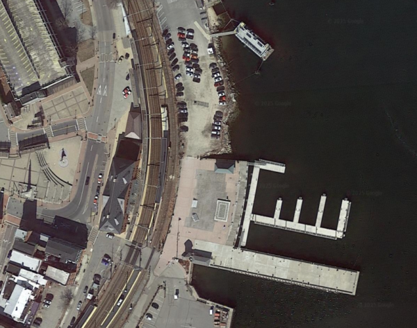 Satellite view of the New London, Conn. station